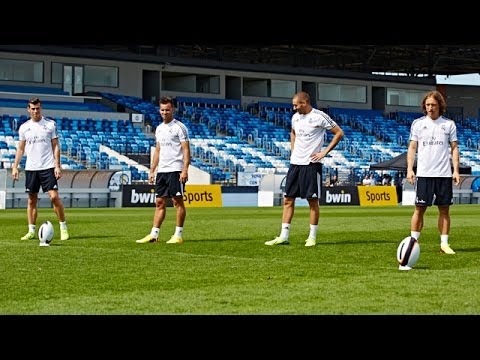 Real Madrid’s Bale, Benzema, Modric & Jese show amazing rugby skills!