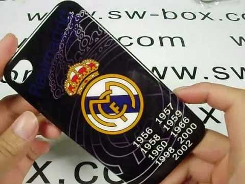 Real Madrid Logo iPhone 4 Hard Case Cover – Black