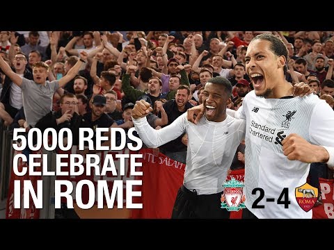 Incredible scenes: 5,000 travelling Reds celebrate in Rome