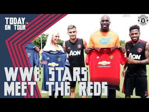 WWE Stars Dana Brooke, Titus O'Neil, Apollo Crews, Drew McIntyre & Mike Rome Meet MUFC!