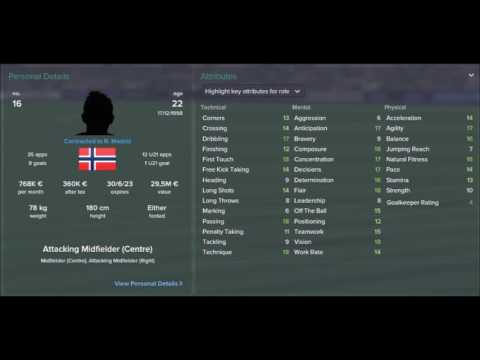 Football Manager 2017 Wonderkids | Martin Ødegaard |Real Madrid|ATMD|Age 17-28 Attributes Evolution