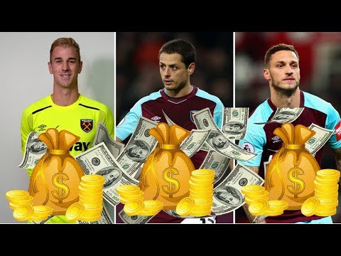 West Ham United Players Salaries 2018 (Weekly Wages)