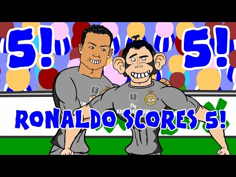 ?RONALDO SCORES 5!? Espanyol vs Real Madrid 0-6 (Goals Highlights 2015 Funny Cartoon 6-0)